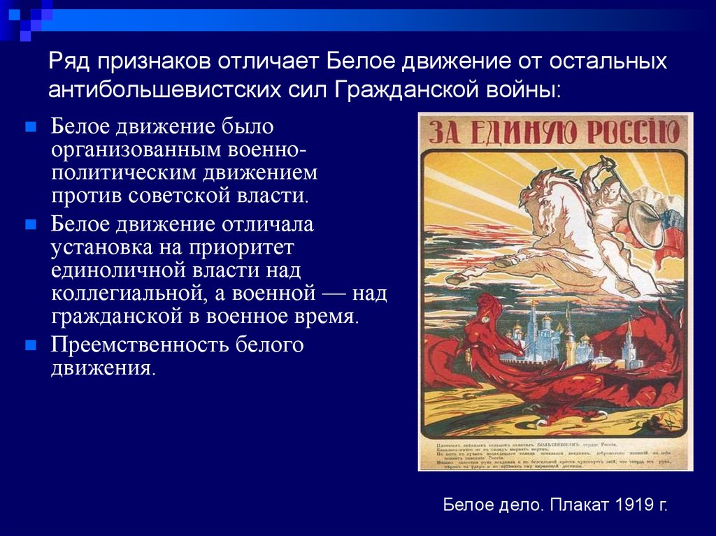 Белое движение год. Признаки белого движения. Антибольшевистские силы в гражданской войне. Палитра антибольшевистских сил. Белые силы в гражданской войне.