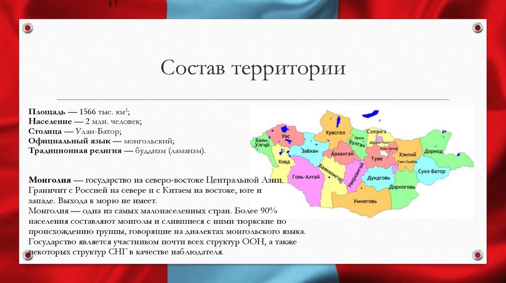 План описания страны монголия 7 класс