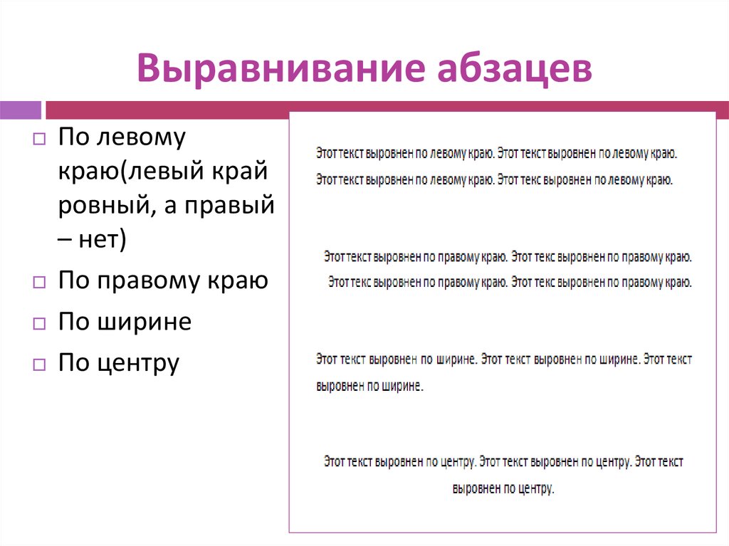 Как выровнять текст по абзацу