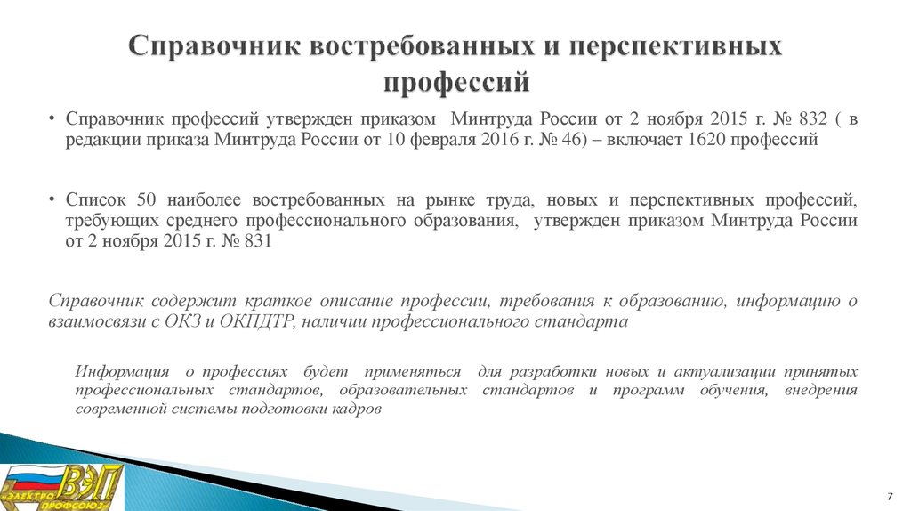 Справочник профессий. Топ-50 самых востребованных новых и перспективных специальностей. Государственный информационный ресурс справочник профессий. Утвержденный перечень специальностей топ-50. Разработка Медиа-паспорта перспективных профессий.