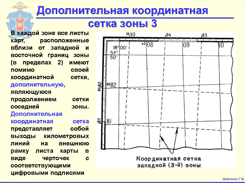 Построение координатной сетки для топографического плана выполняют с помощью линейки