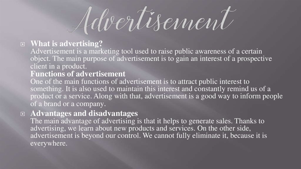 Types of advertising презентация - 91 фото