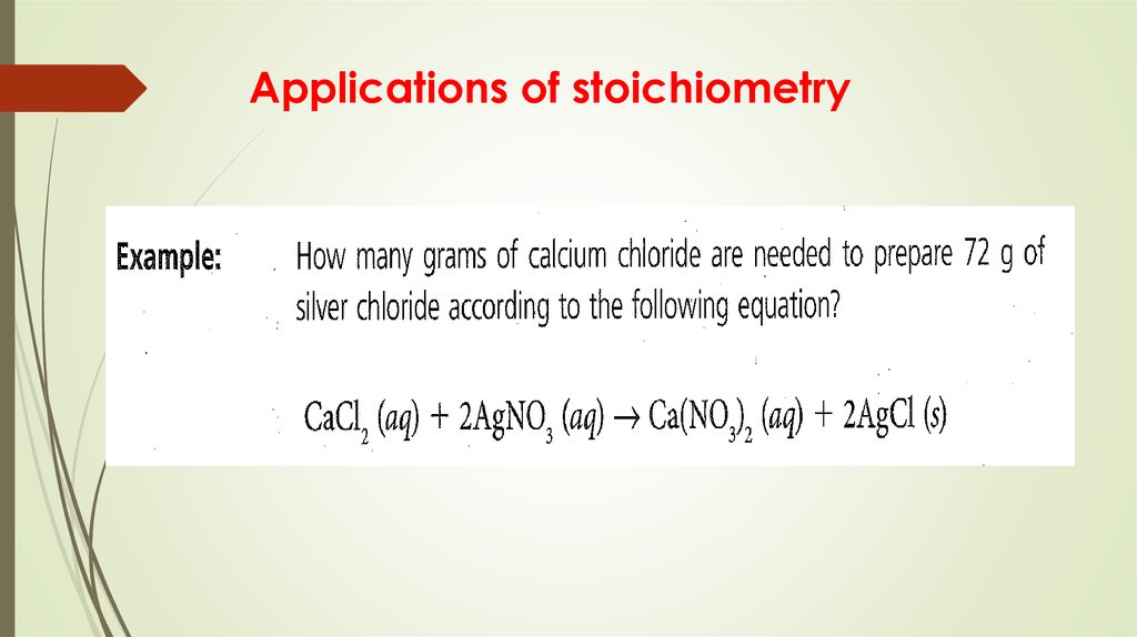 Applications of stoichiometry