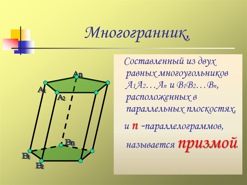 Презентация геометрия 10 класс призма понятие многогранника призма