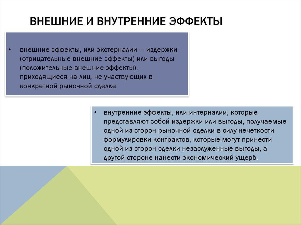 Внутреннее и внешнее действие. Внешние и внутренние эффекты в экономике. Внешние и внутренние экстерналии. Внутренний эффект. Внутренние и внешние эффекты производства.