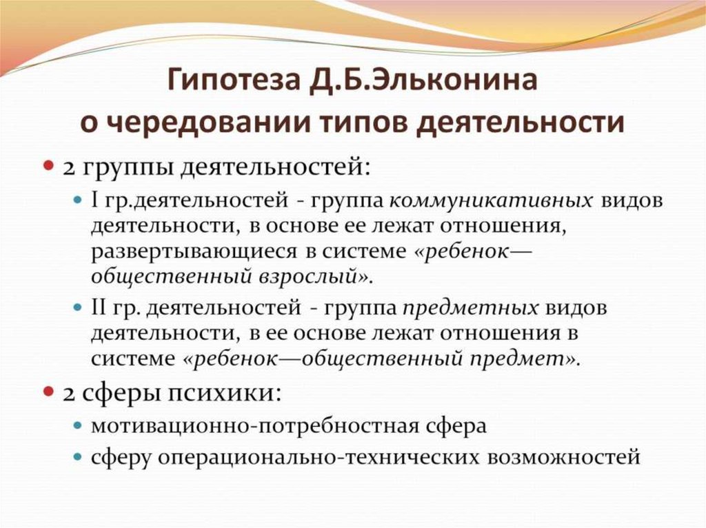 Понятие возраст детей. Гипотеза д б Эльконина. Гипотеза психического развития ребенка д.б Эльконина. Чередования Эльконин. Гипотеза периодичности Эльконина.