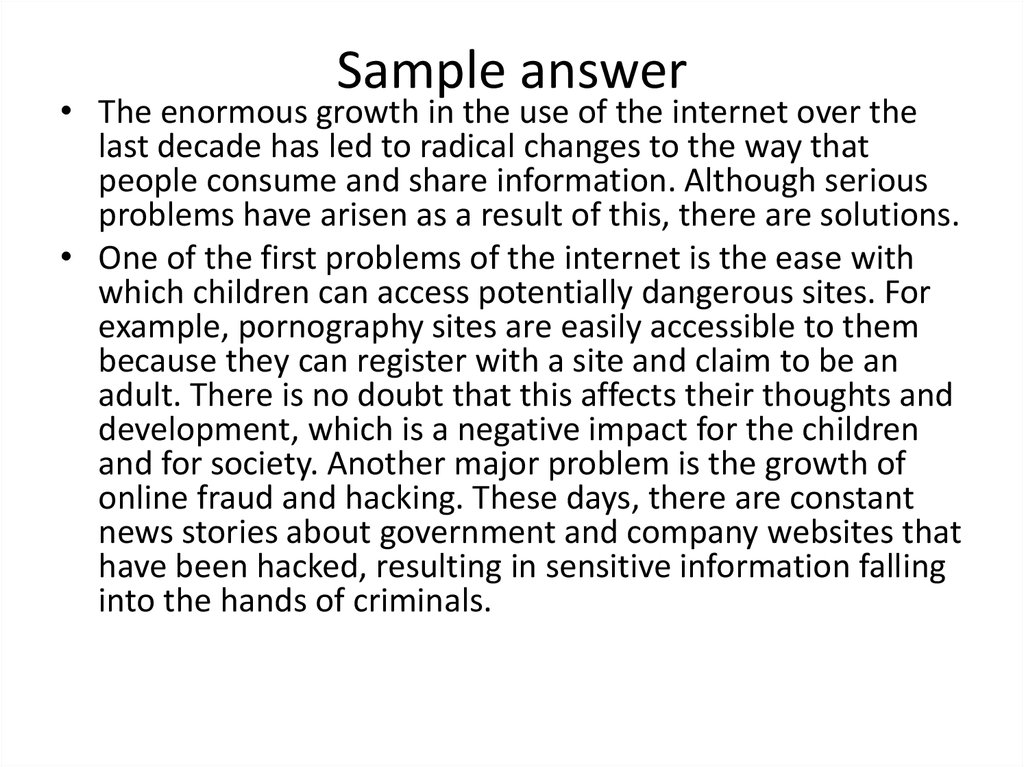 Problem solution essay example