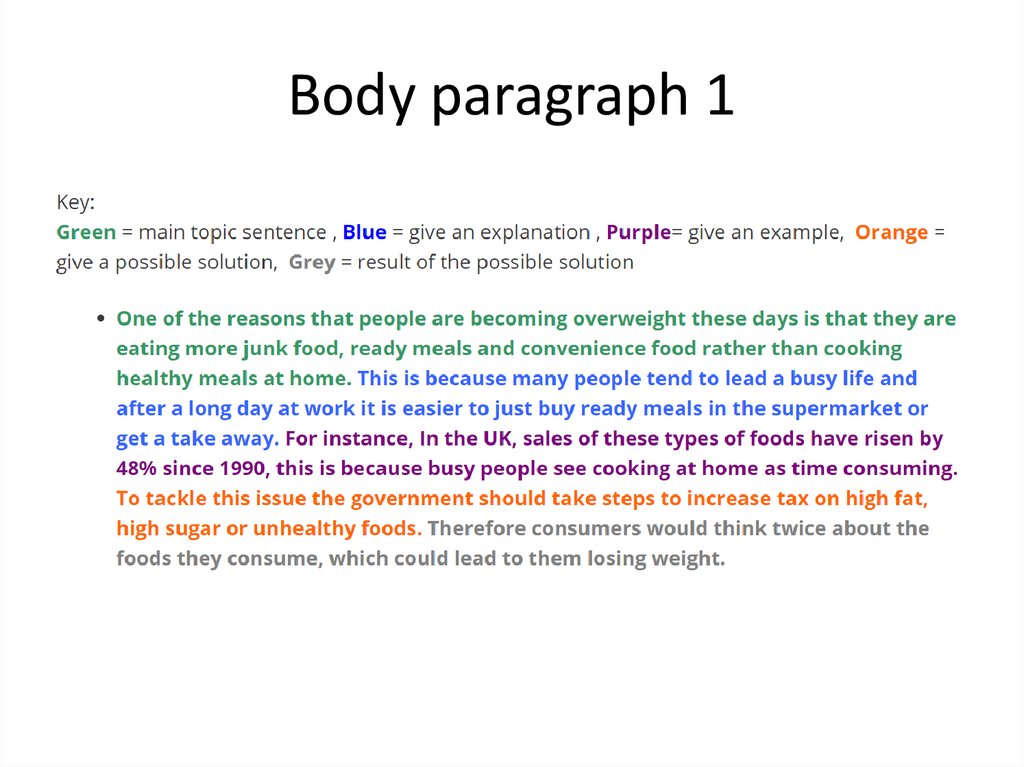 characteristics of body in essay
