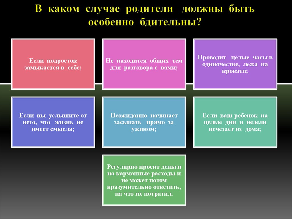 В каком случае родители. Какими должны быть родители.