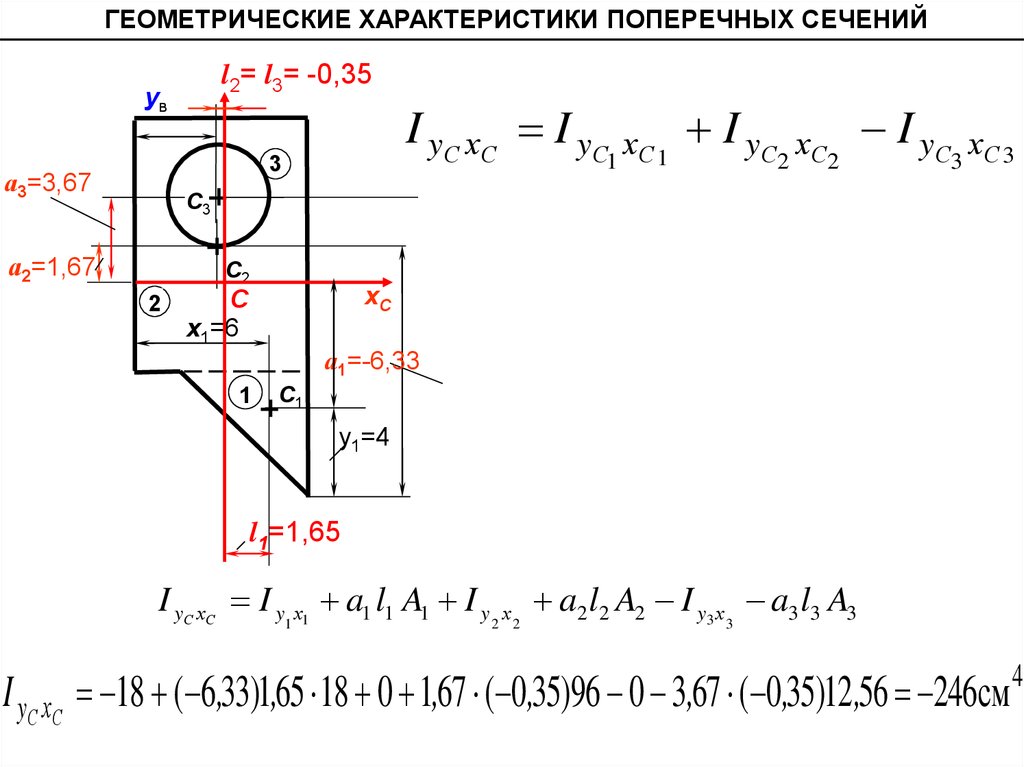 Геометрические характеристики сечений