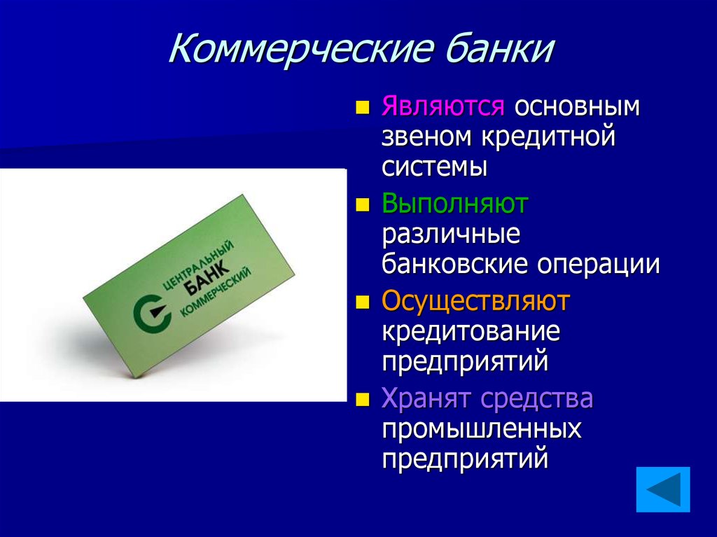 Деятельность коммерческого банка презентация