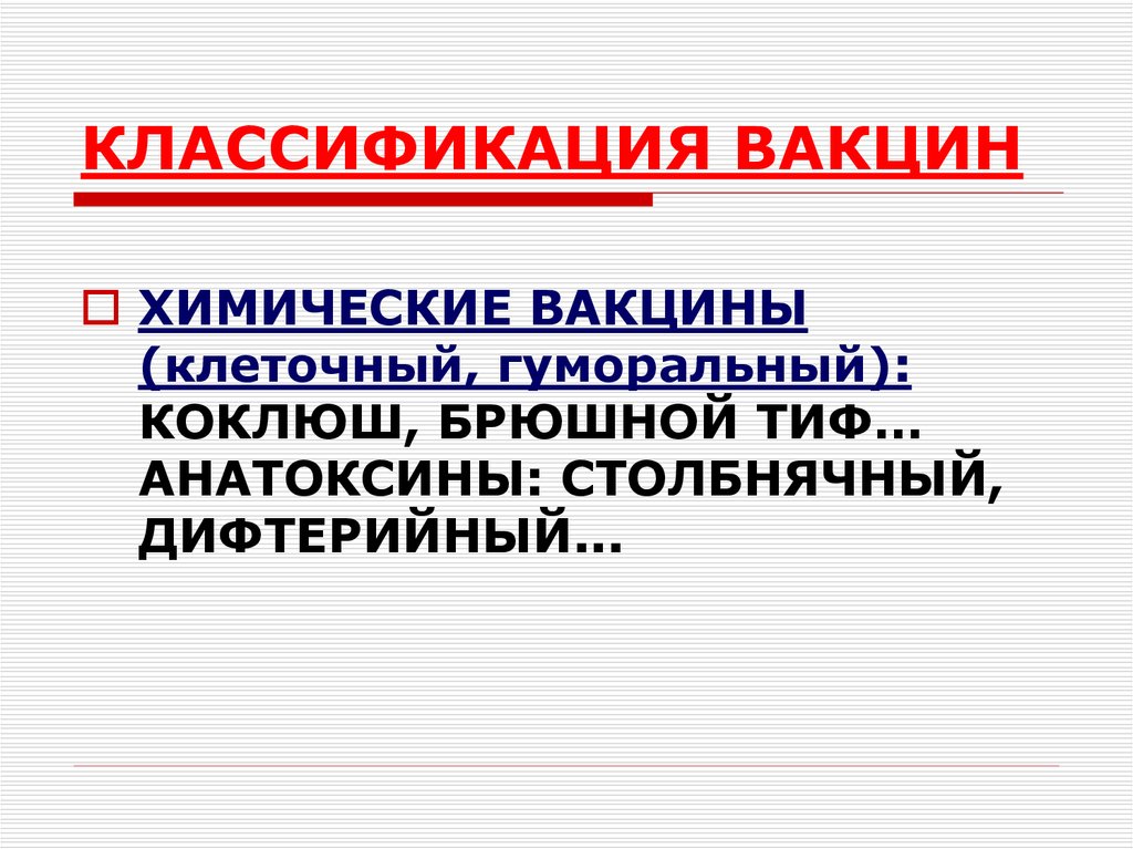 Классификация вакцин