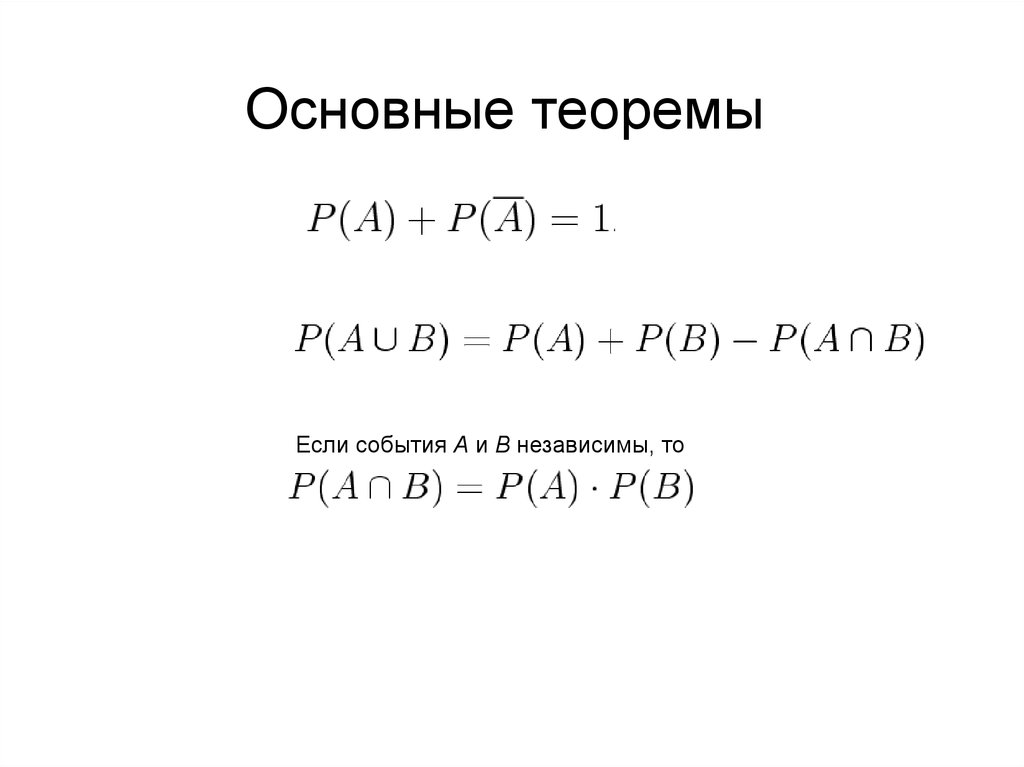 Основные теоремы