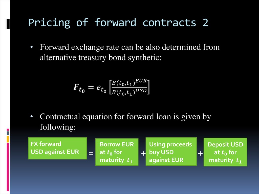 Pricing of forward contracts 2