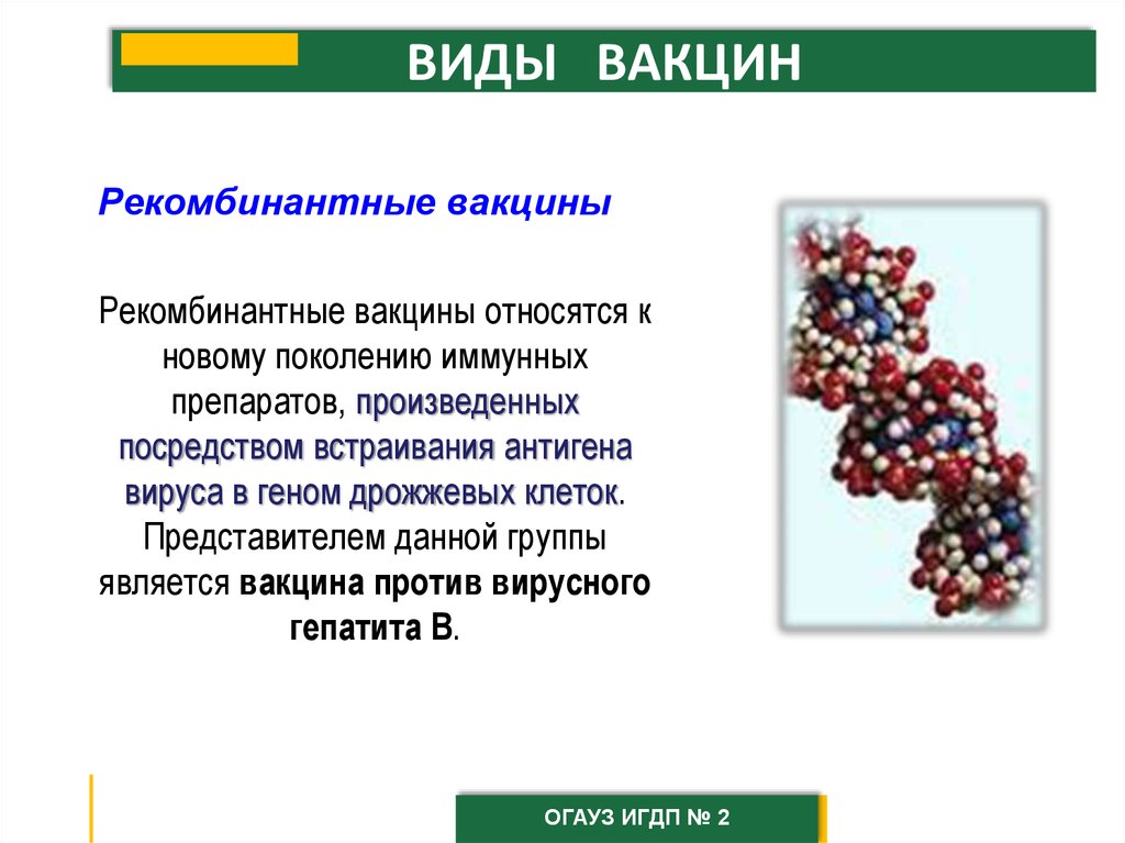 Презентация вакцины виды вакцин