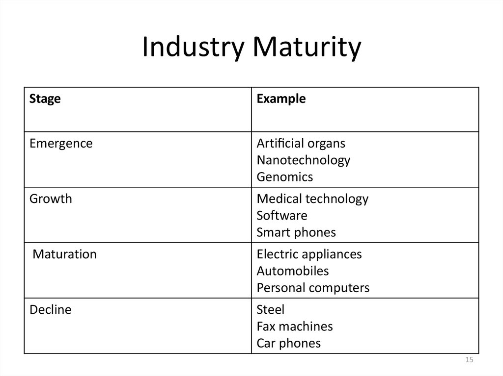 Industry Maturity