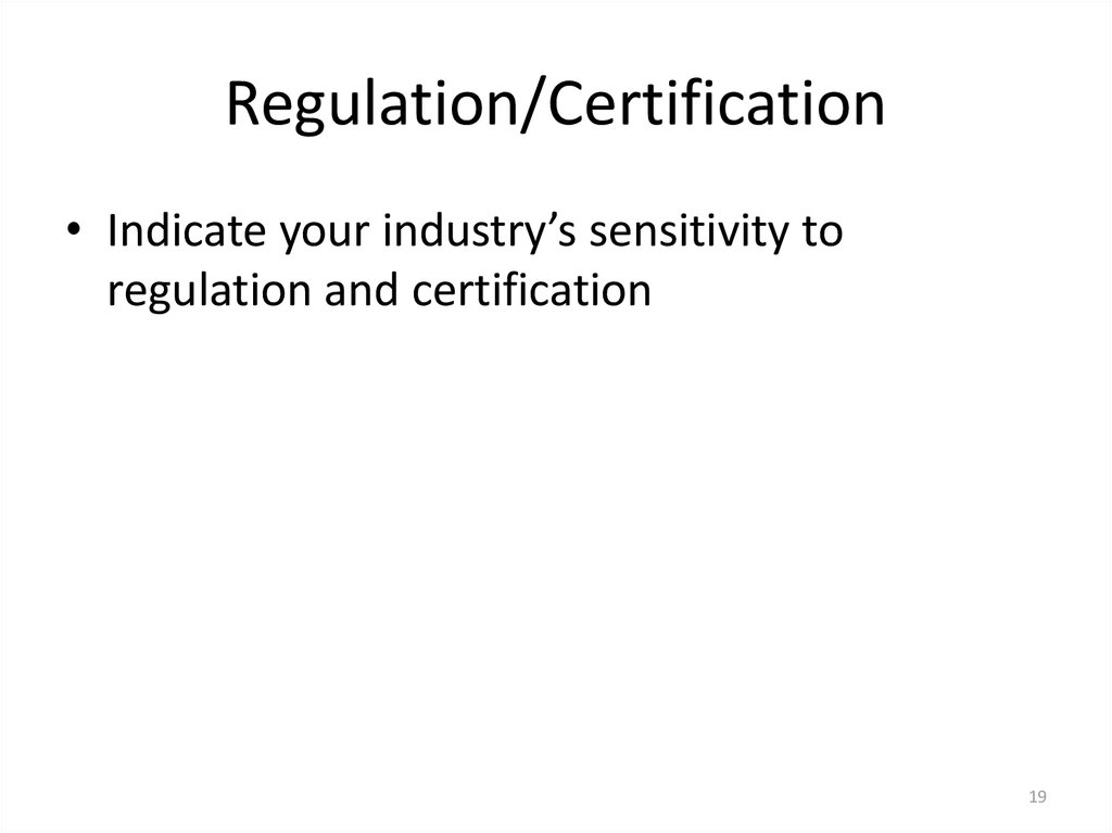 Regulation/Certification