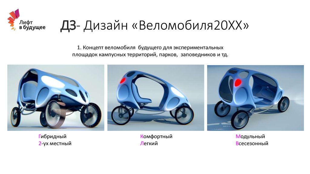 ДЗ- Дизайн «Веломобиля20XX»