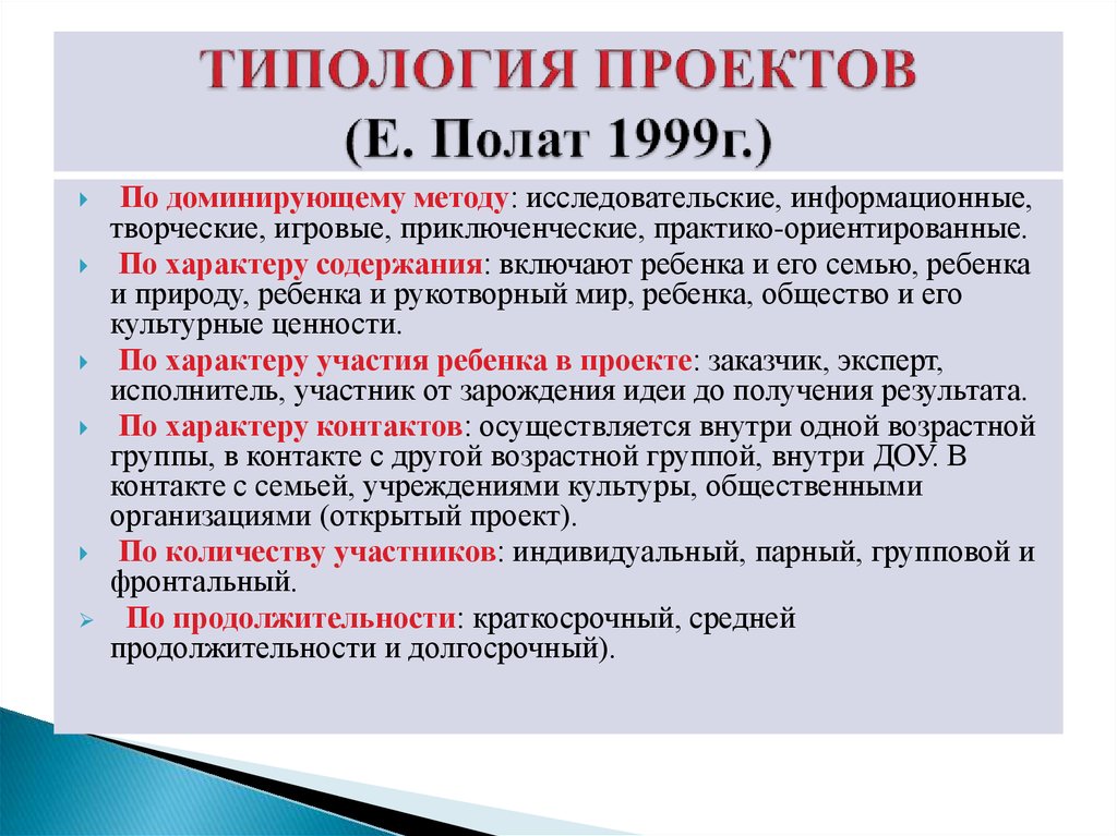 С точки зрения е с полат требования к использованию метода проектов включают