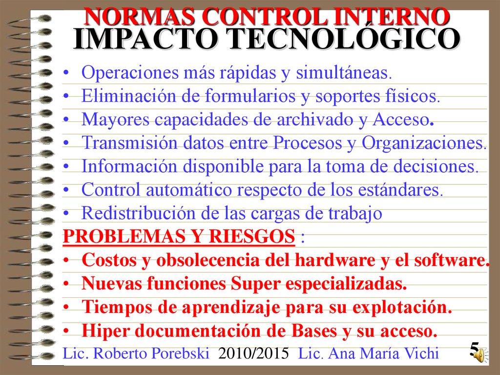 NORMAS CONTROL INTERNO IMPACTO TECNOLÓGICO