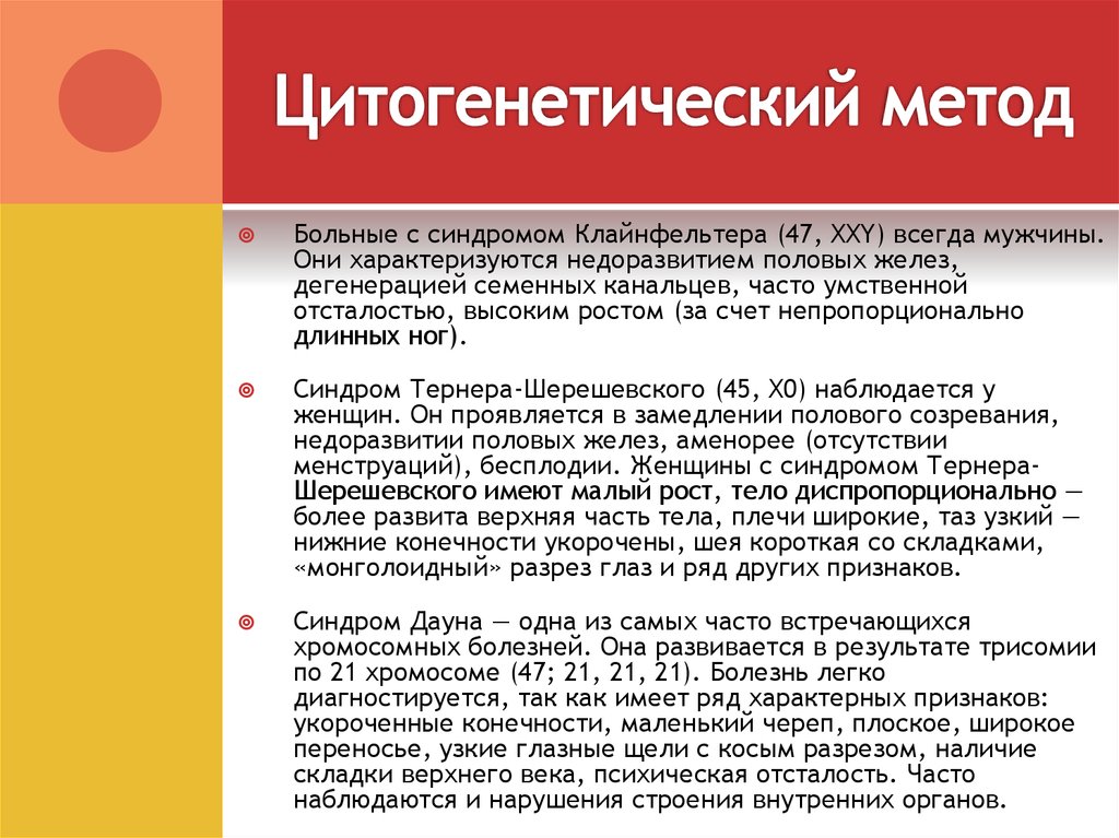 Цитогенетический метод генетики презентация