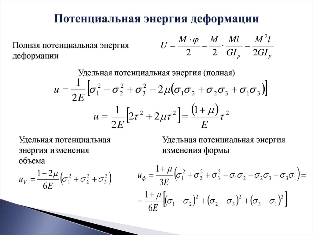 Потенциальная энергия деформации