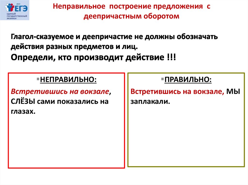 Нарушение связи деепричастным оборотом. Неправильное построение деепричастного оборота. Неправильное построение с деепричастным оборотом. Правильное построение предложений с деепричастным оборотом. Неправильное построение предложения с деепричастным оборотом.