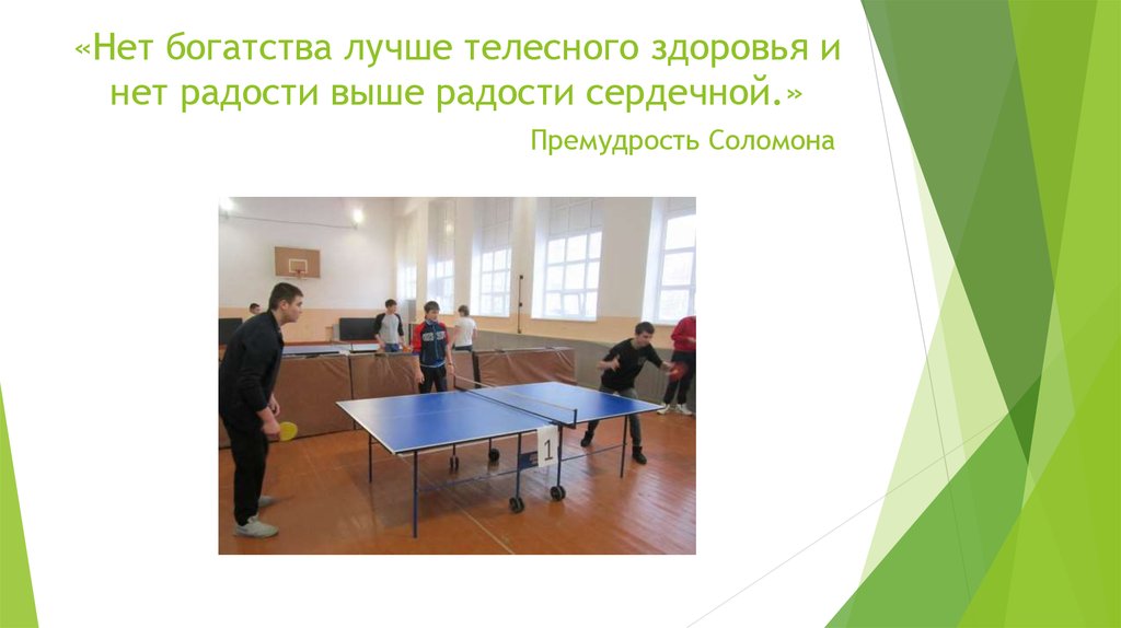 «Нет богатства лучше телесного здоровья и нет радости выше радости сердечной.» Премудрость Соломона