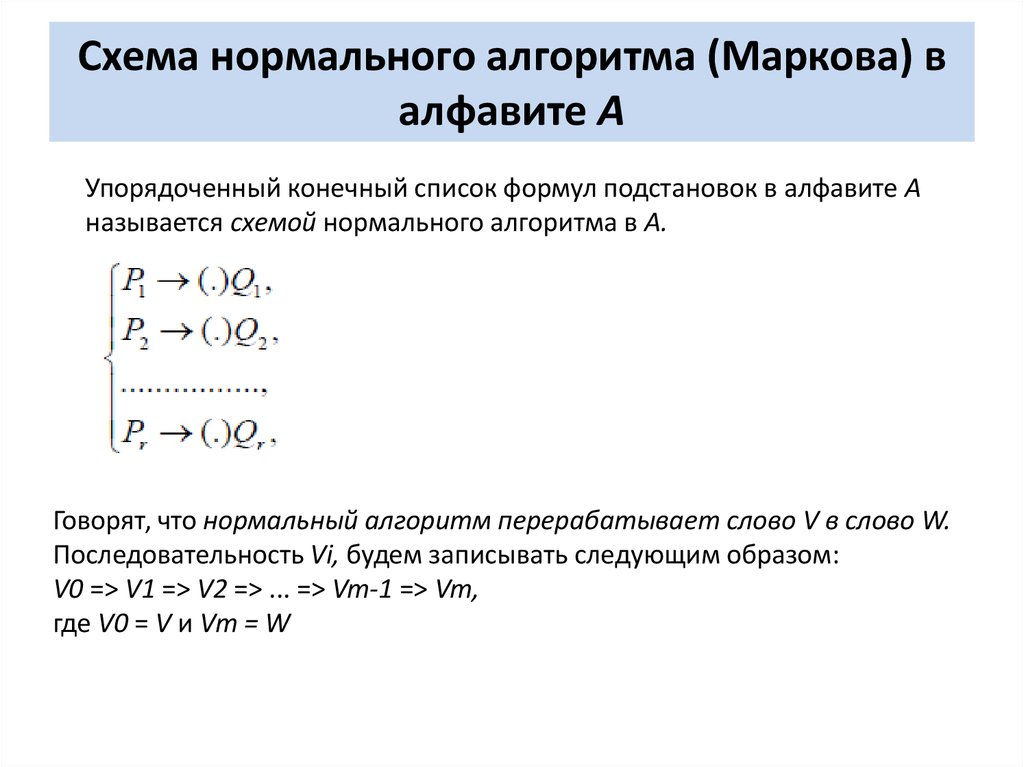 Презентация нормальные алгоритмы маркова