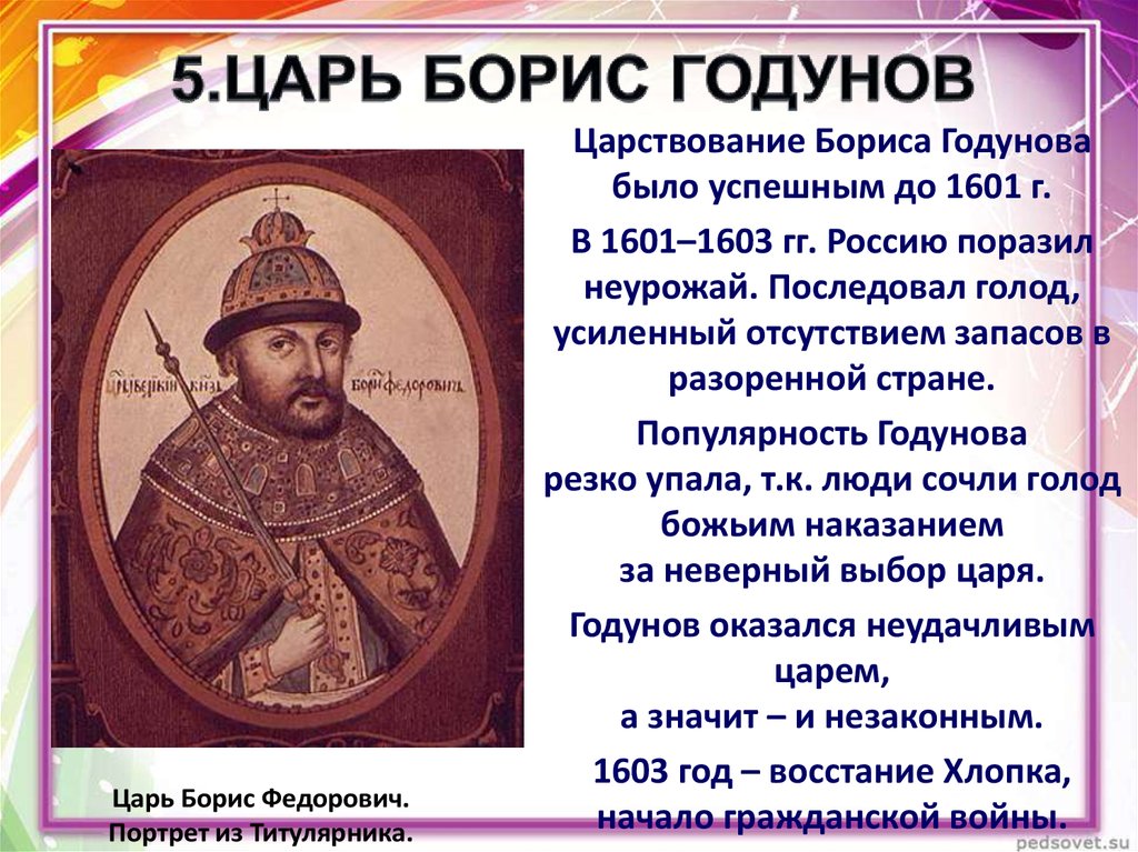 Назовите упомянутого в тексте. Борис Годунов Династия. Борис Годунов деяния. Царь Борис Годунов. Борис Годунов презентация.