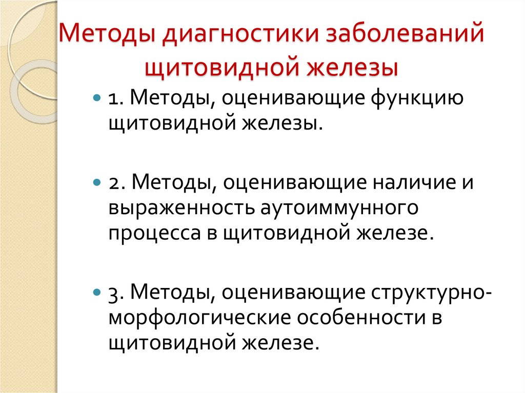 Диагностика заболеваний щитовидной железы презентация