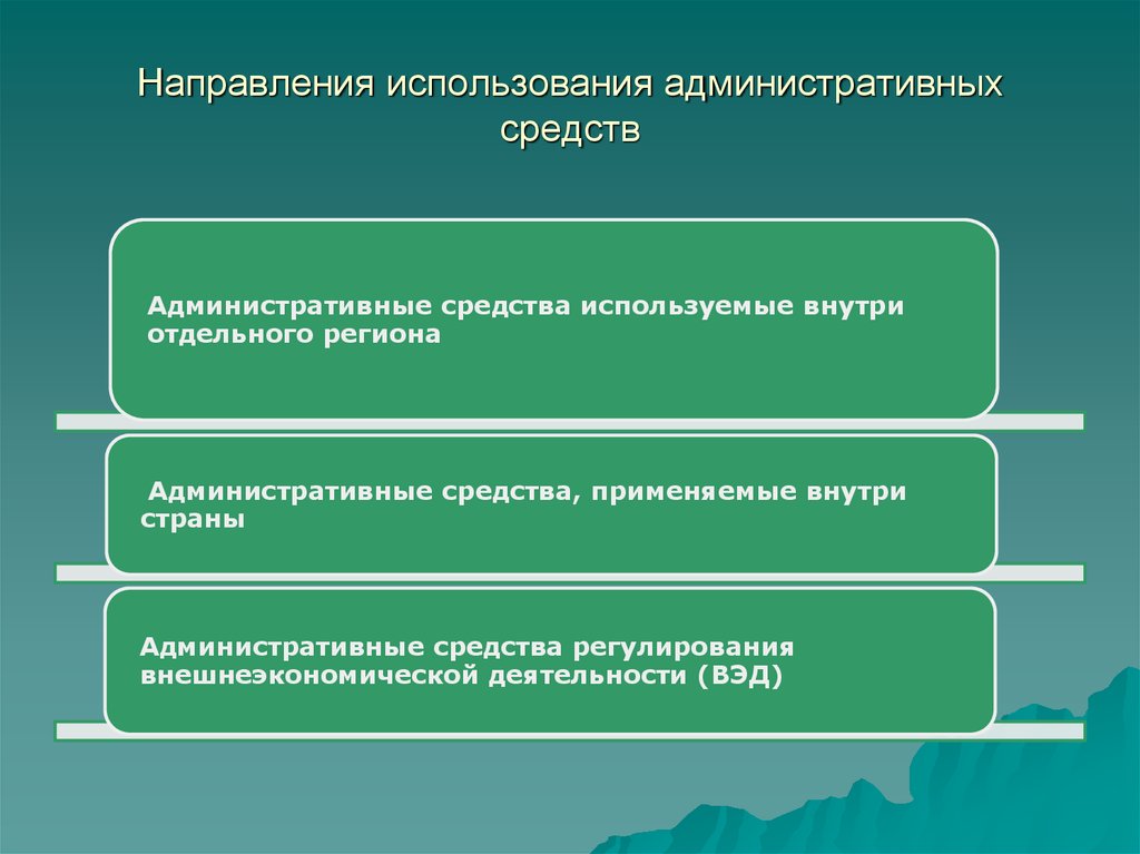Направления использования административных средств