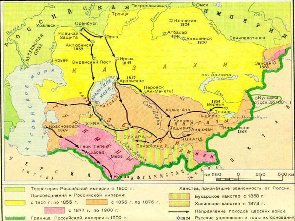 Границы казахстана до присоединения к россии карта