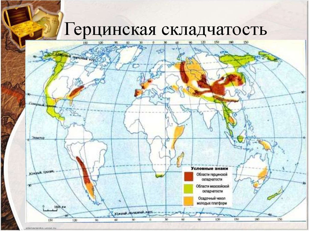 Карта эпох складчатости евразии