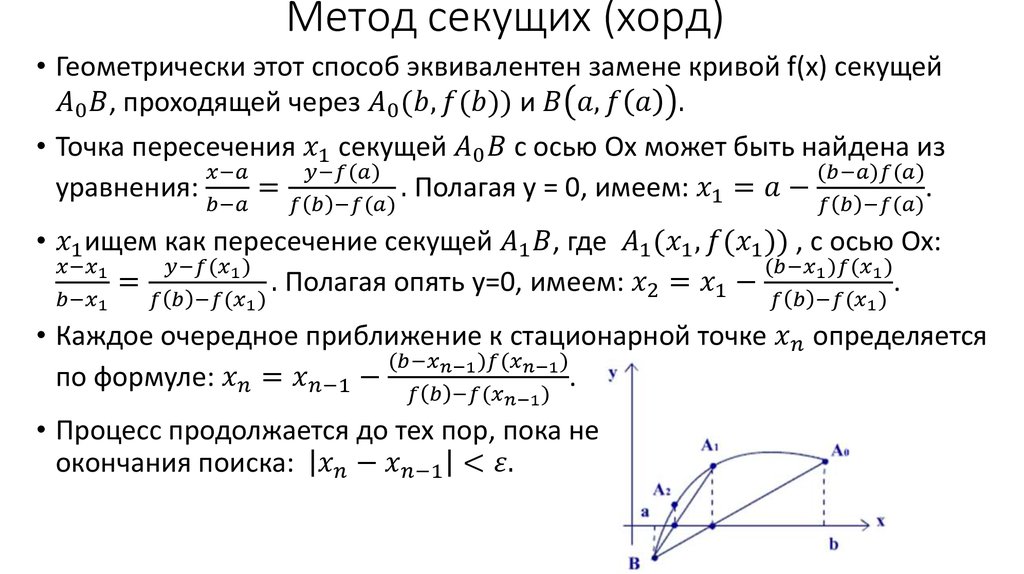 Метод хорд. Метод хорд и секущих. Метод секущих численные методы. Метод секущих метод хорд. Нахождения корня функции методом секущих.