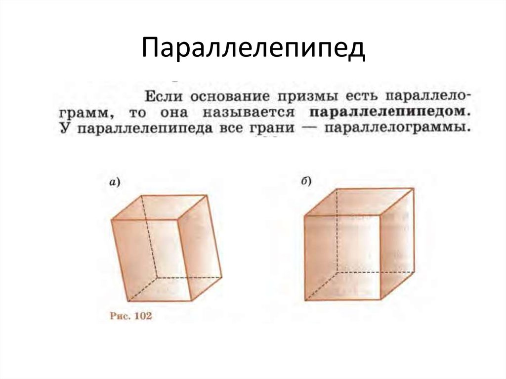 Прямой параллелепипед параллельные плоскости