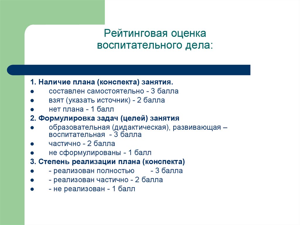 Схема конспекта воспитательного мероприятия