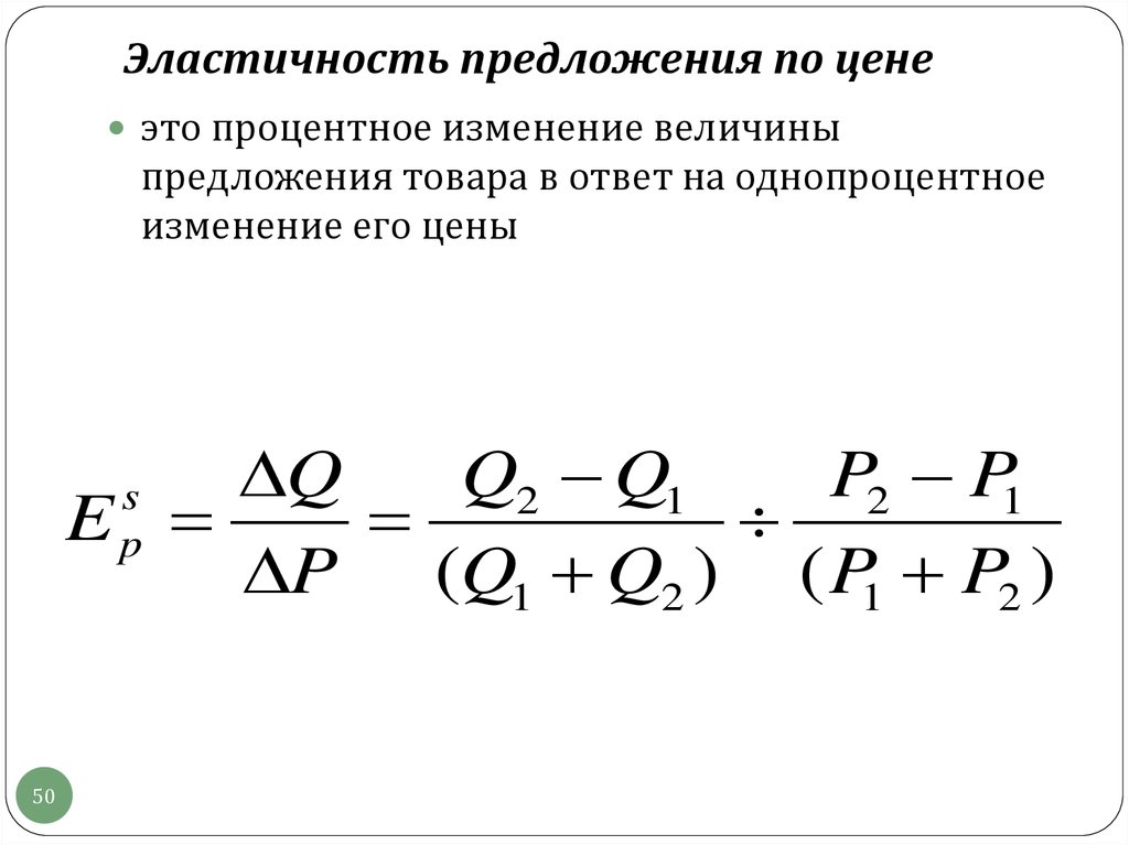 Эластичность предложения