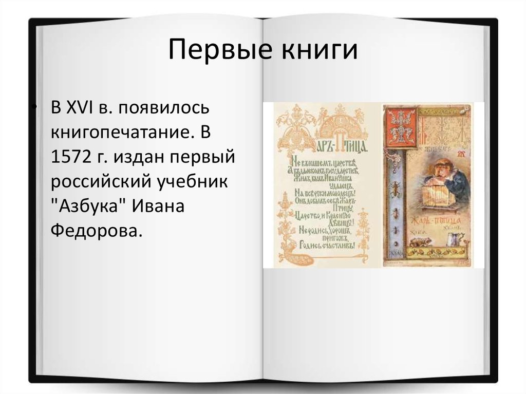 Первые учебники россии. Первая книга Азбука Ивана Федорова. Первый русский учебник. Картинки первая Азбука Ивана Федорова. Азбука Ивана фёдорова презентация для детей.