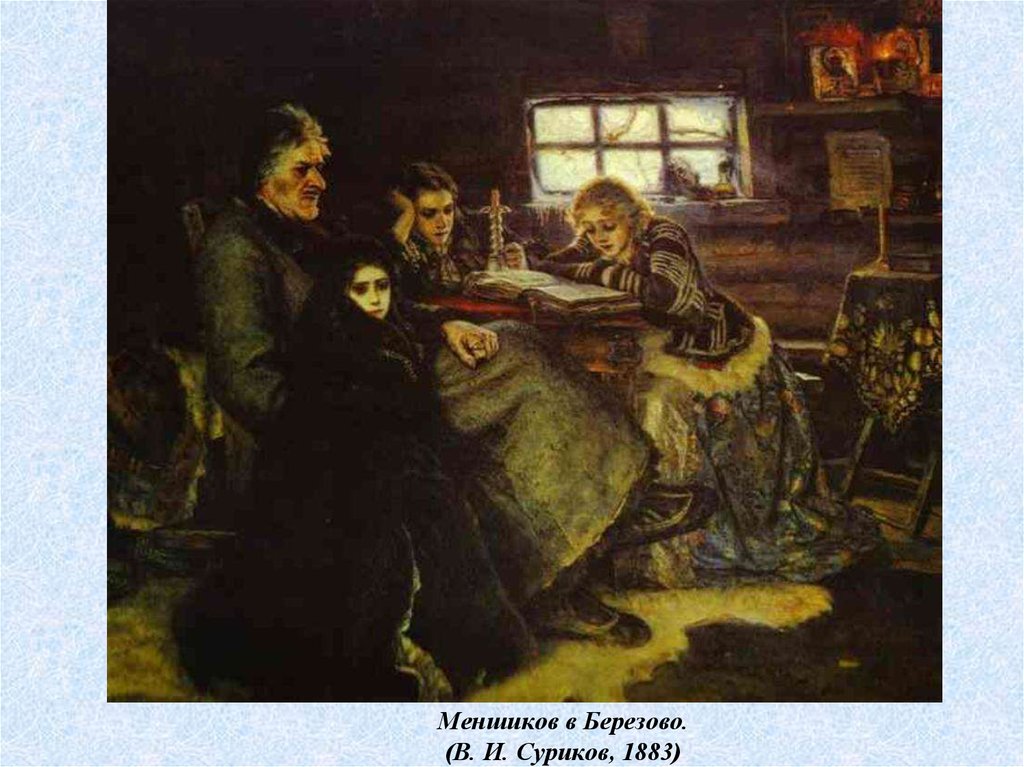 Меншиков в Березово. (В. И. Суриков, 1883)