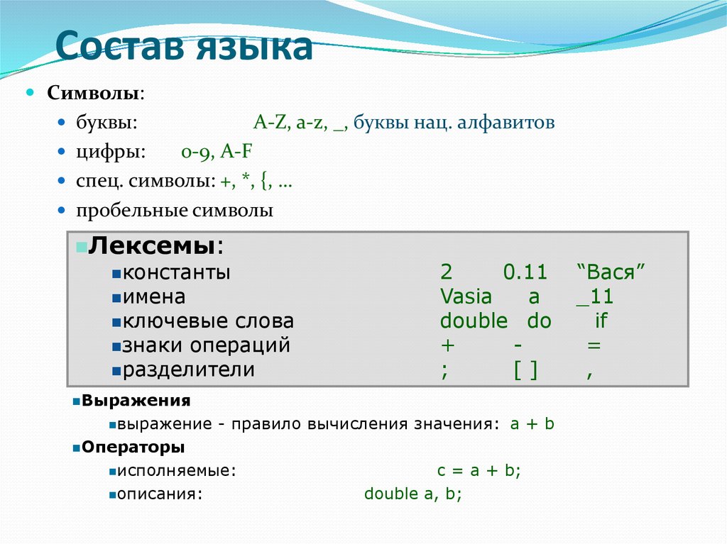 Языковый состав