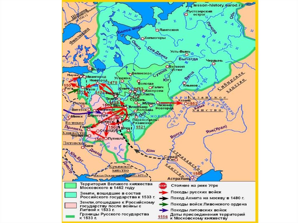 Карта походов русских войск