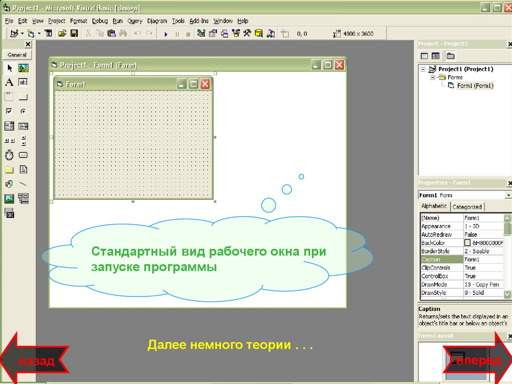 Далее в программе. Окно Visual Basic презентация. Рабочее окно языка программирования. В системе программирования vba доступны следующие окна. Как пользоваться рабочим окном языка программирования.