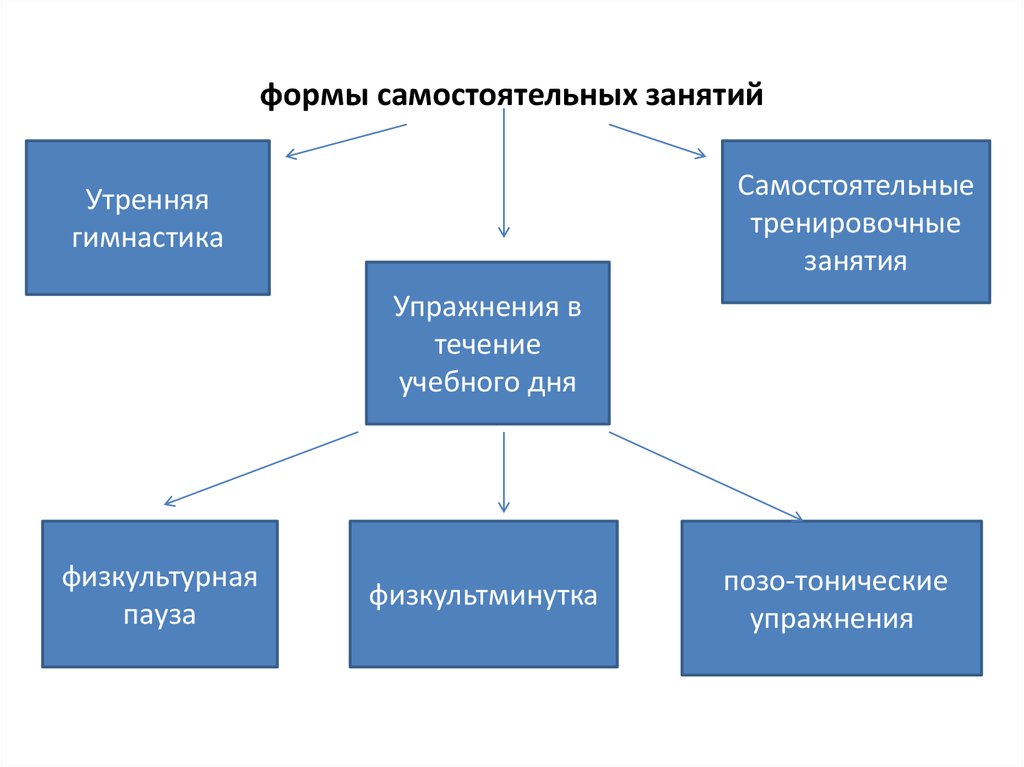 Формы самостоятельных занятий