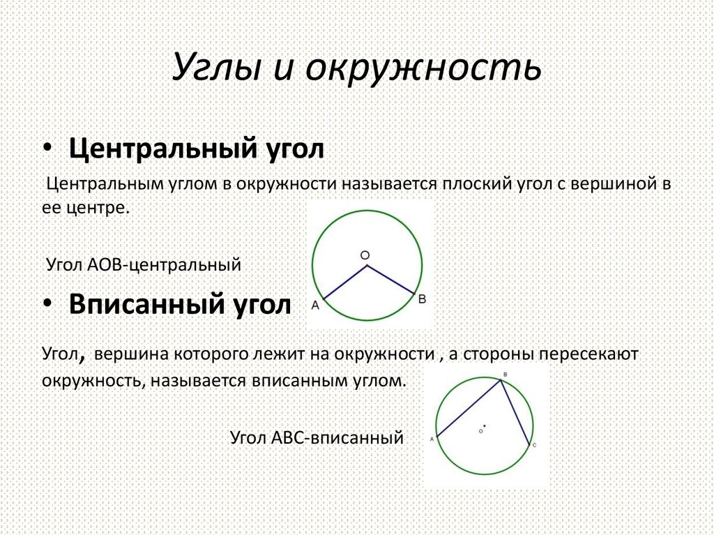 Углы и окружность