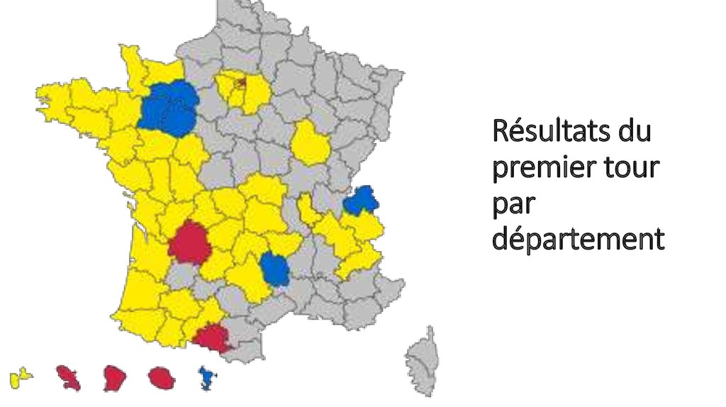 Résultats du premier tour par département