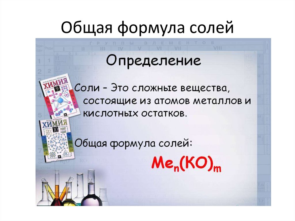 Общая формула солей
