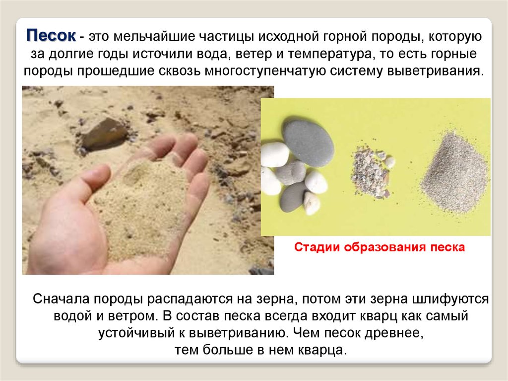 Для чего используется песок