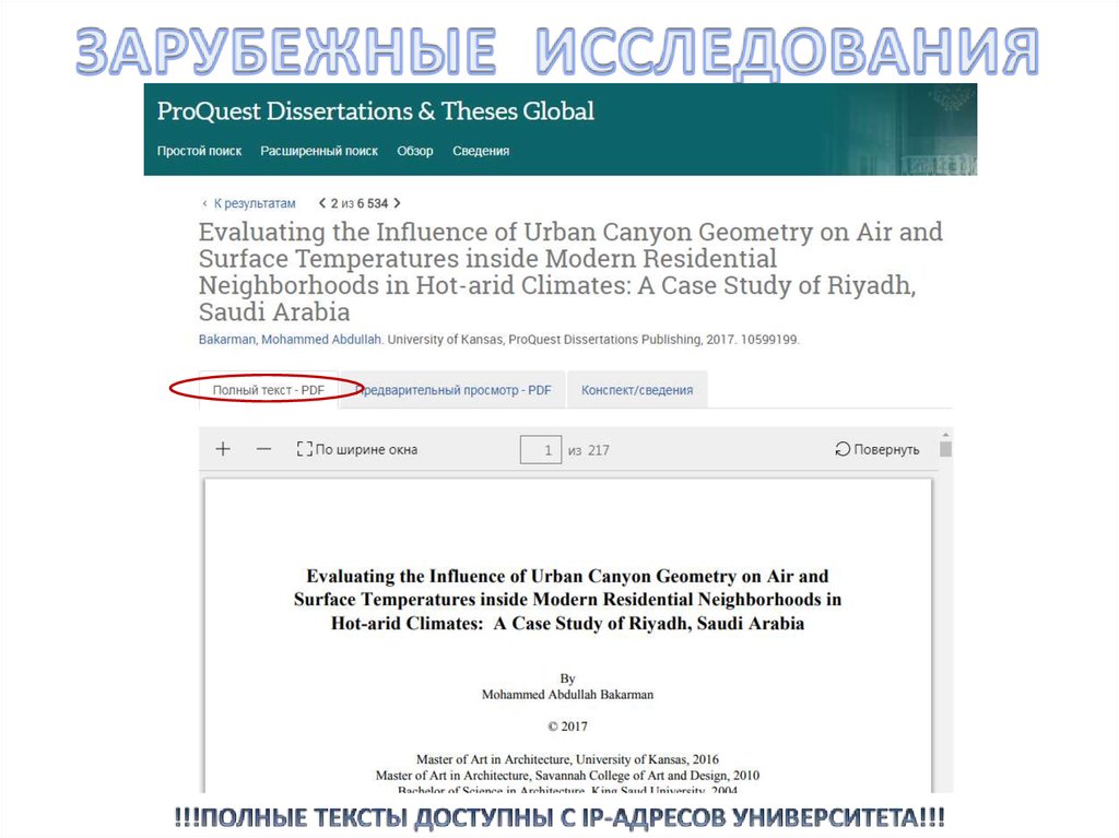 ЗАРУБЕЖНЫЕ ИССЛЕДОВАНИЯ