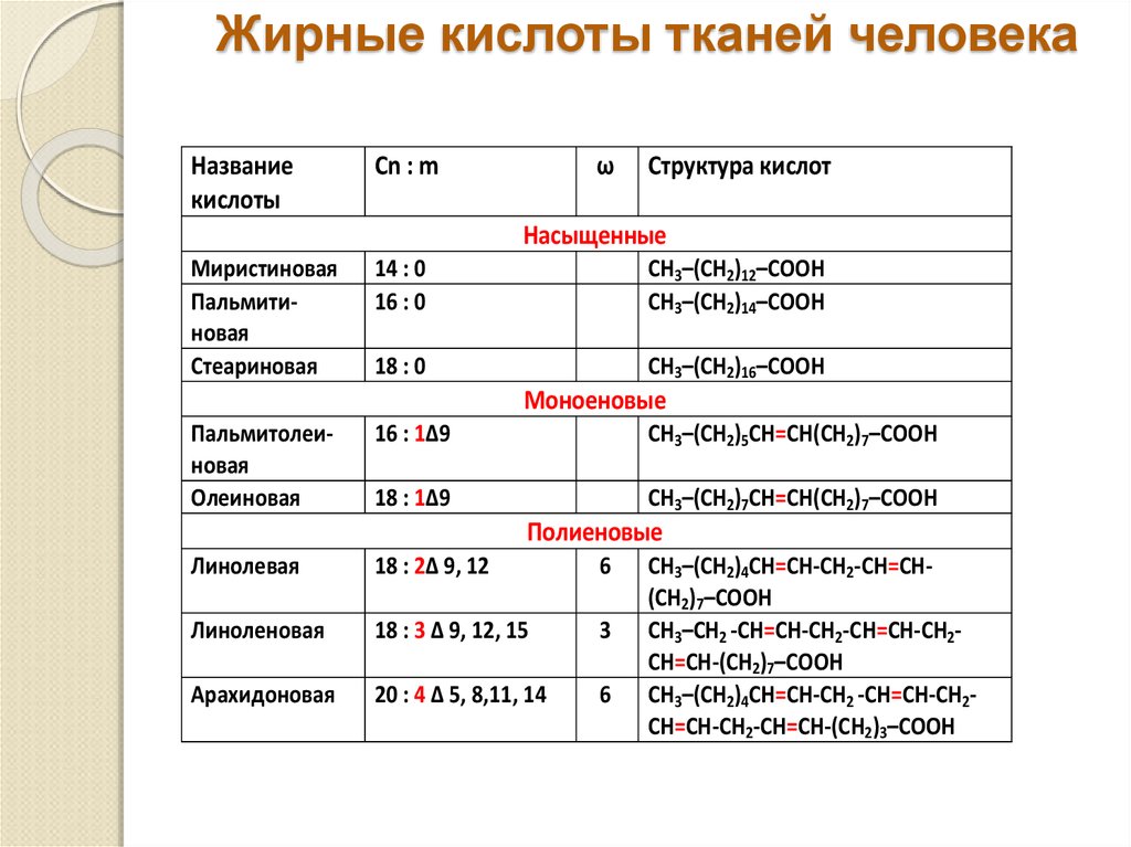 Какие жирные кислоты наиболее физиологически полноценными